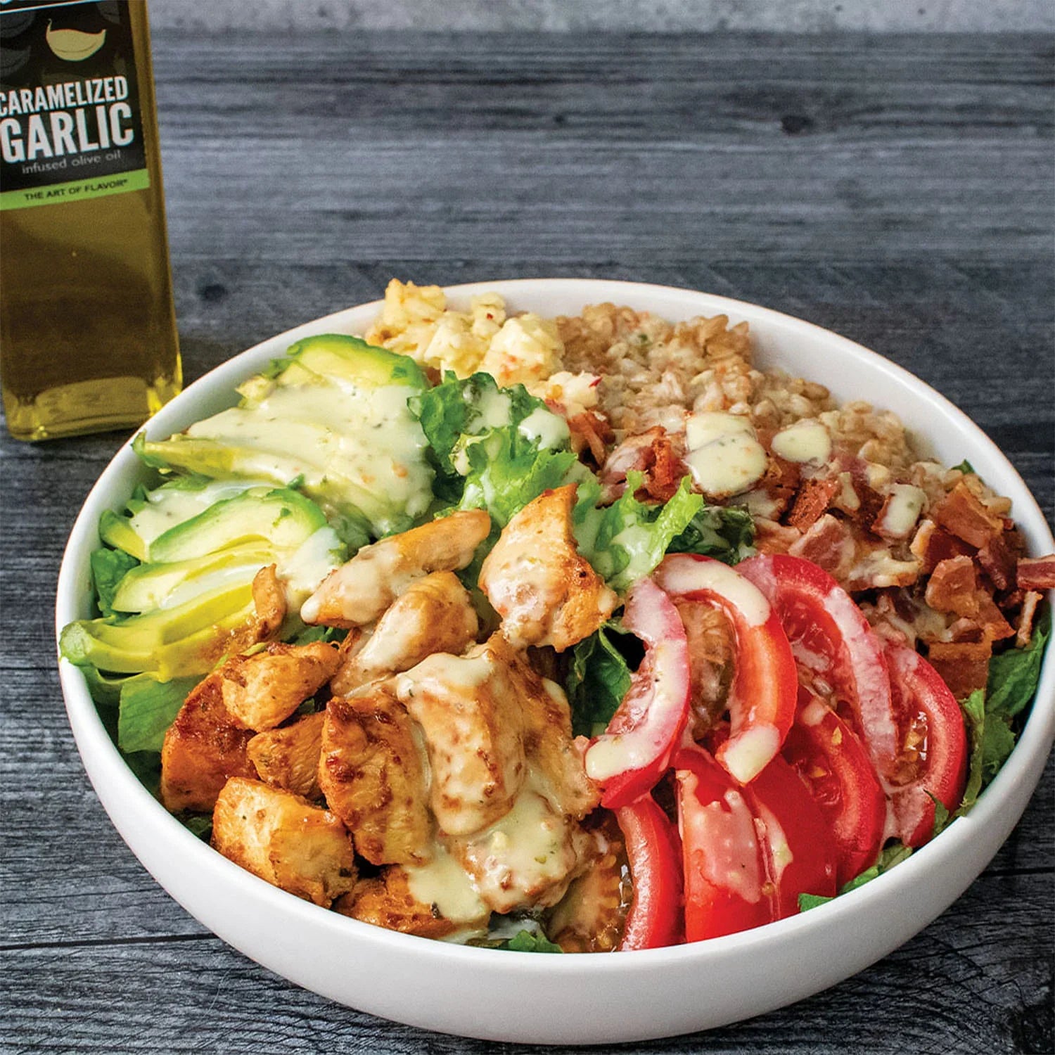 BLT Power Bowl with Garlic Lemon Dressing
