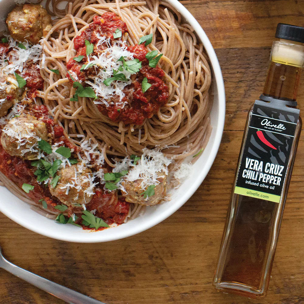 Spaghetti with Spicy Marinara and Meatballs