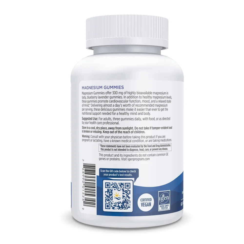 Magnesium Gummies 60 Count - Blueberry Lavender
