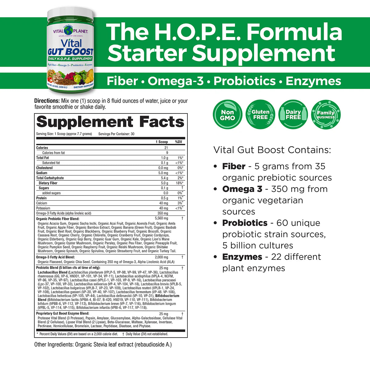 Vital Gut Boost- Brenda Watson’s H.O.P.E. Formula, 8.1oz