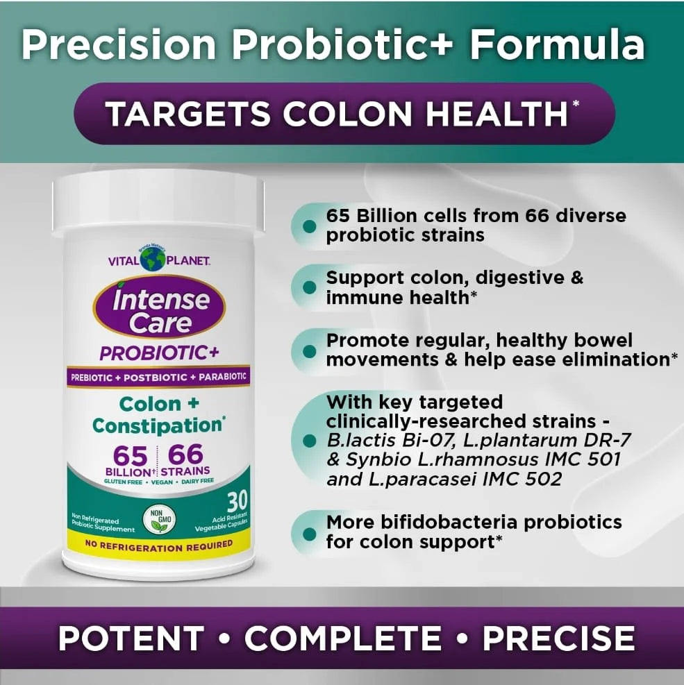 Intense Care Colon & Constipation Probiotics - Shelf Stable, 30ct