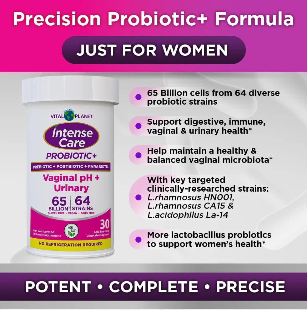 Intense Care Vaginal pH & Urinary Probiotics - Shelf Stable, 30ct