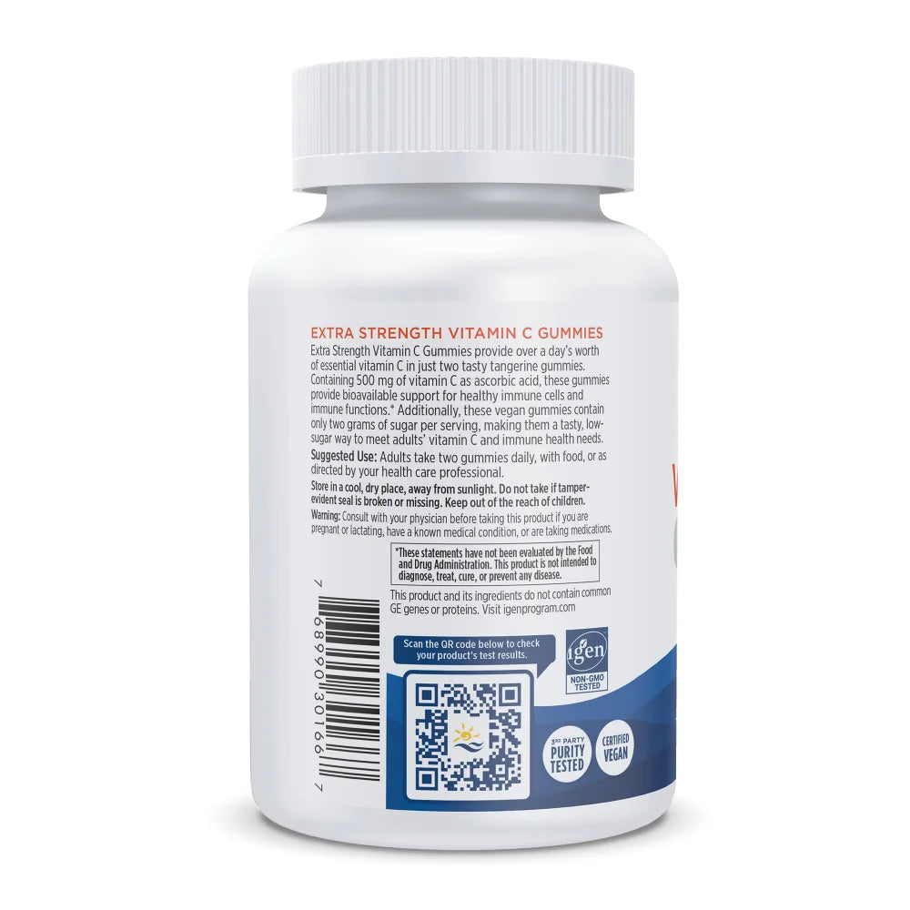 Vitamin C Extra Strength Gummies 60 Count - Tangerine