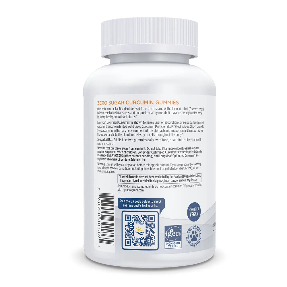 Zero Sugar Curcumin Gummies 60 Count - Mango