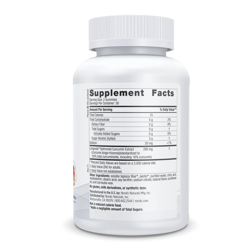Zero Sugar Curcumin Gummies 60 Count - Mango