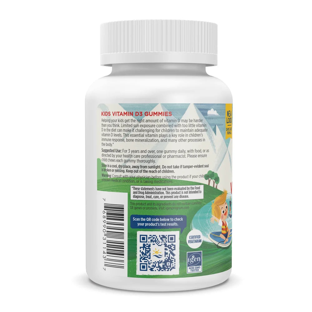 Kids Vitamin D3 Gummies 60 Count - Wild Watermelon Splash