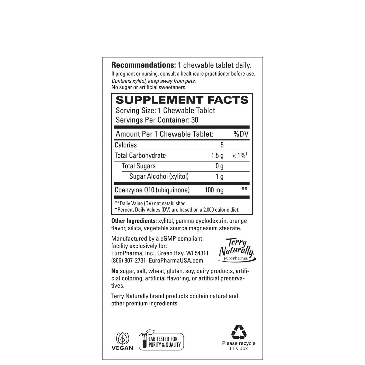 CoQ10 100mg Chewable (30)