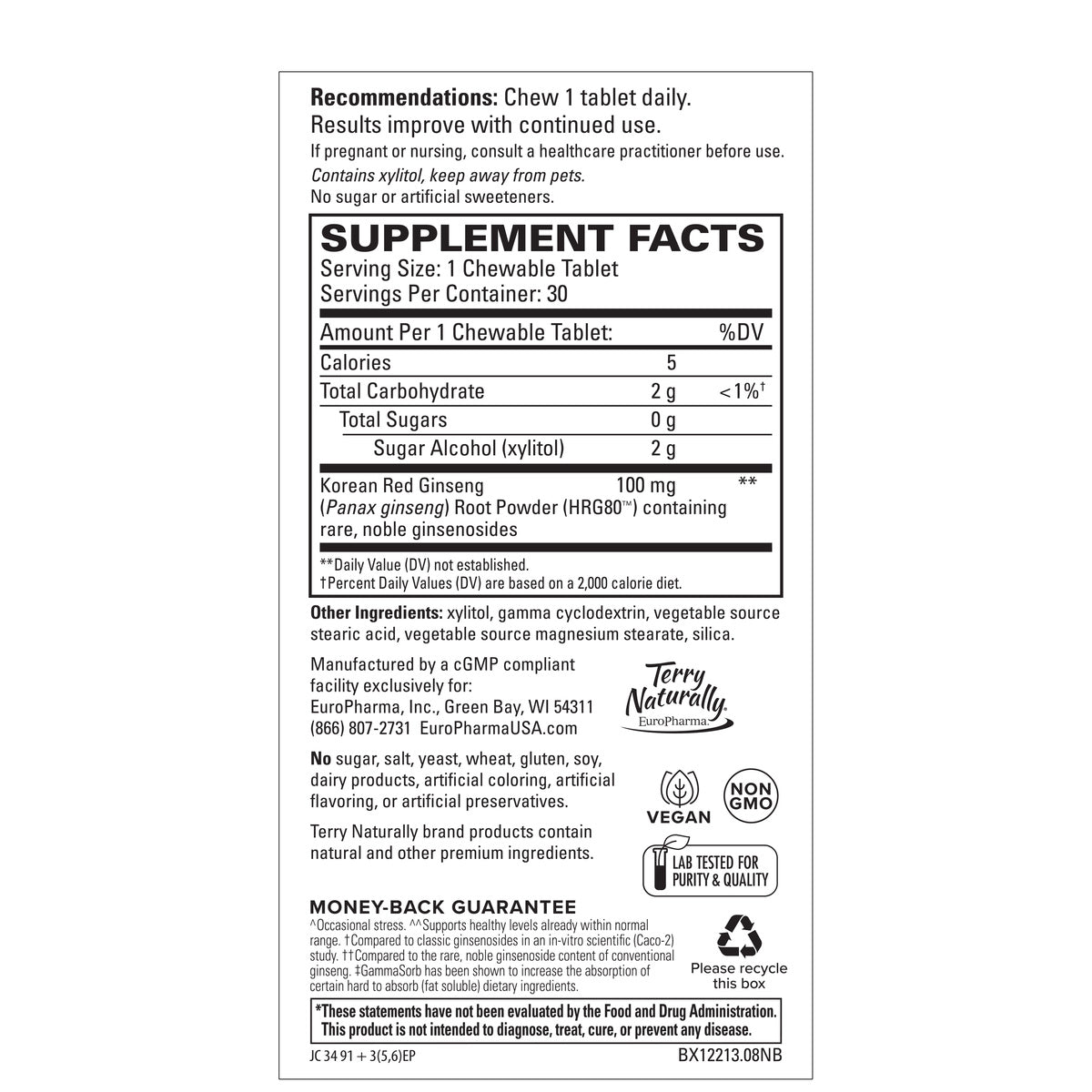 HRG80 Red Ginseng Energy Chewable (30)