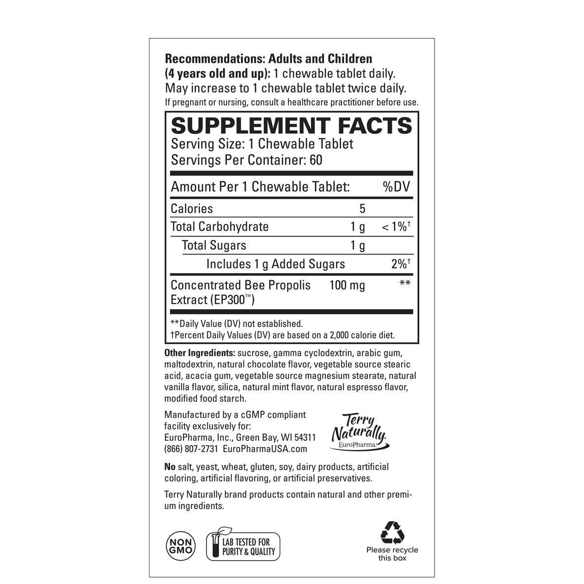 Propolis Extract EP300 Chewable (60)