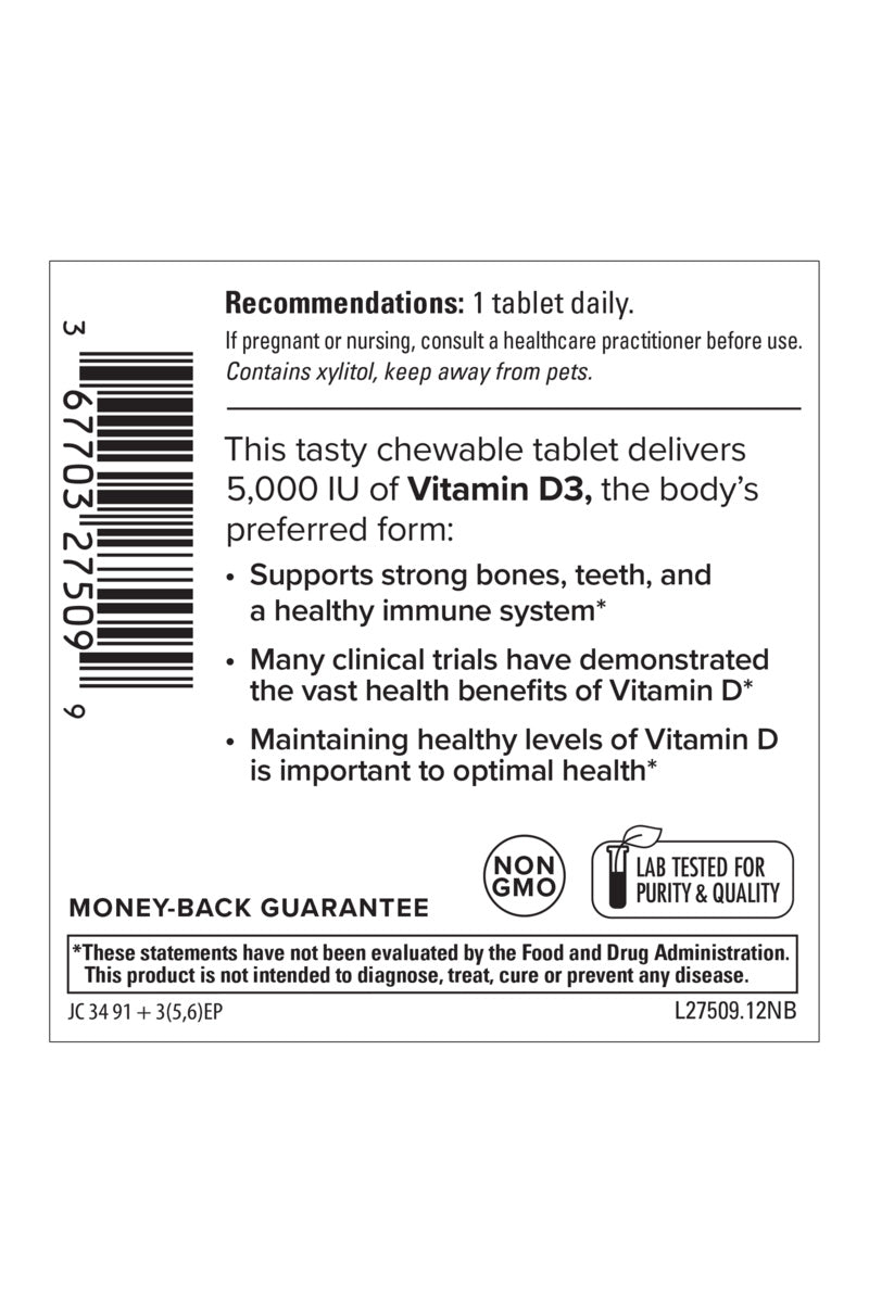 Vitamin D3 5,000IU Chewable (90)