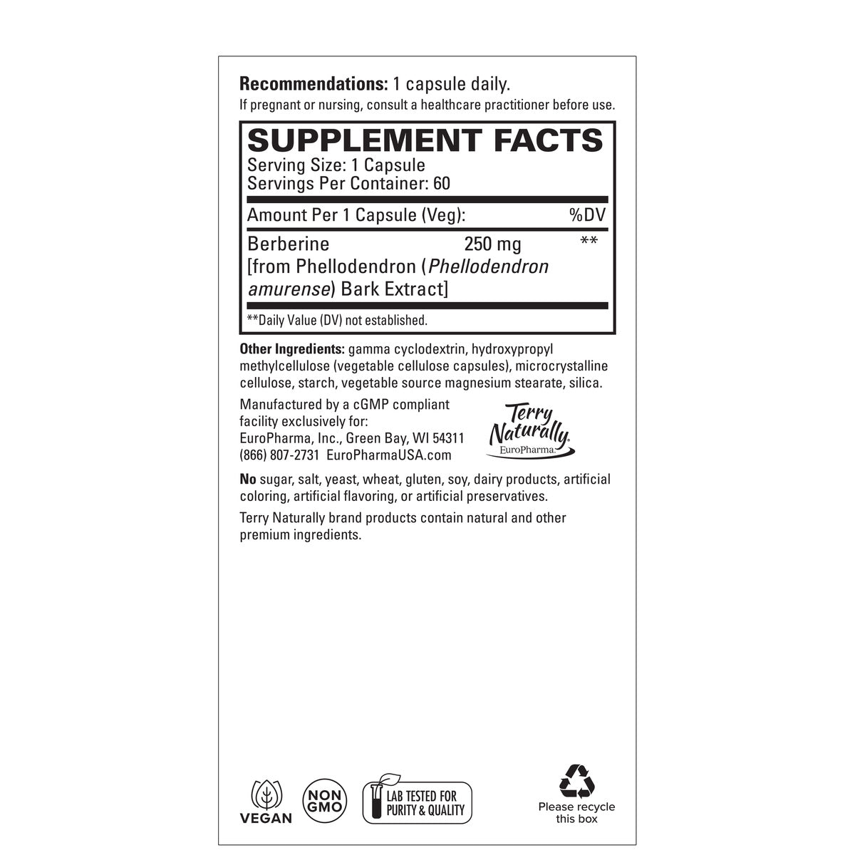 Berberine MetX Enhanced Absorption (60)