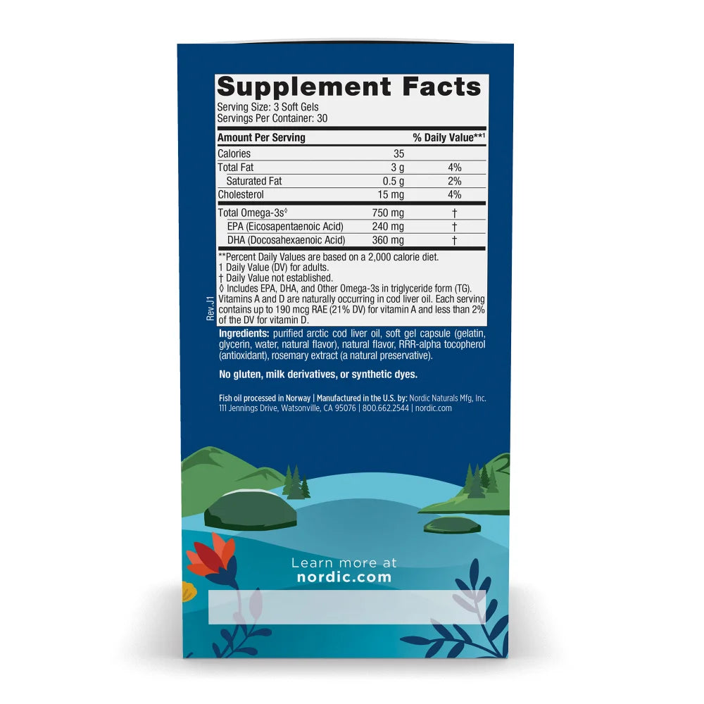 Arctic Cod Liver Oil Lemon Capsules 90ct