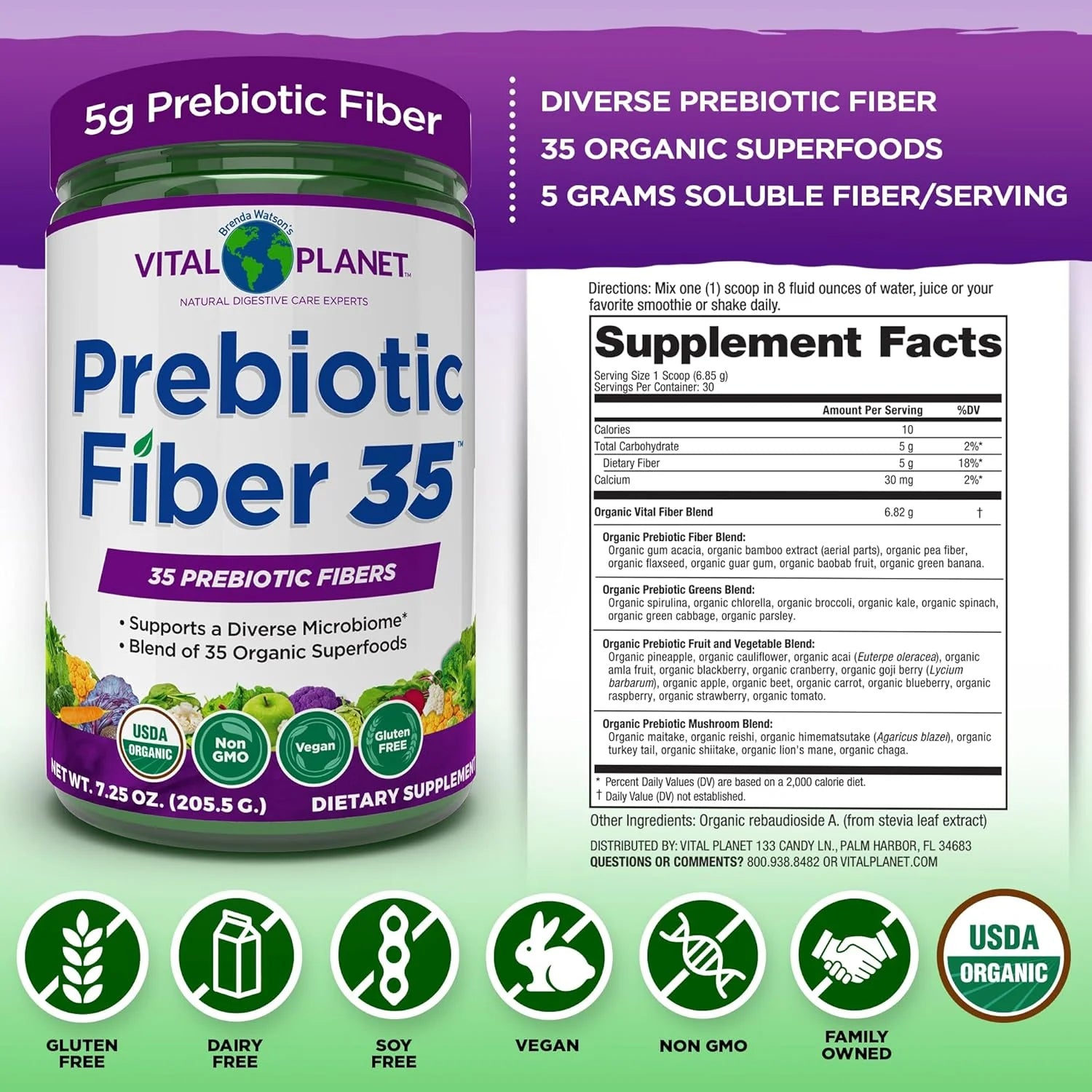 Fiber 35 – Organic Prebiotic Blend