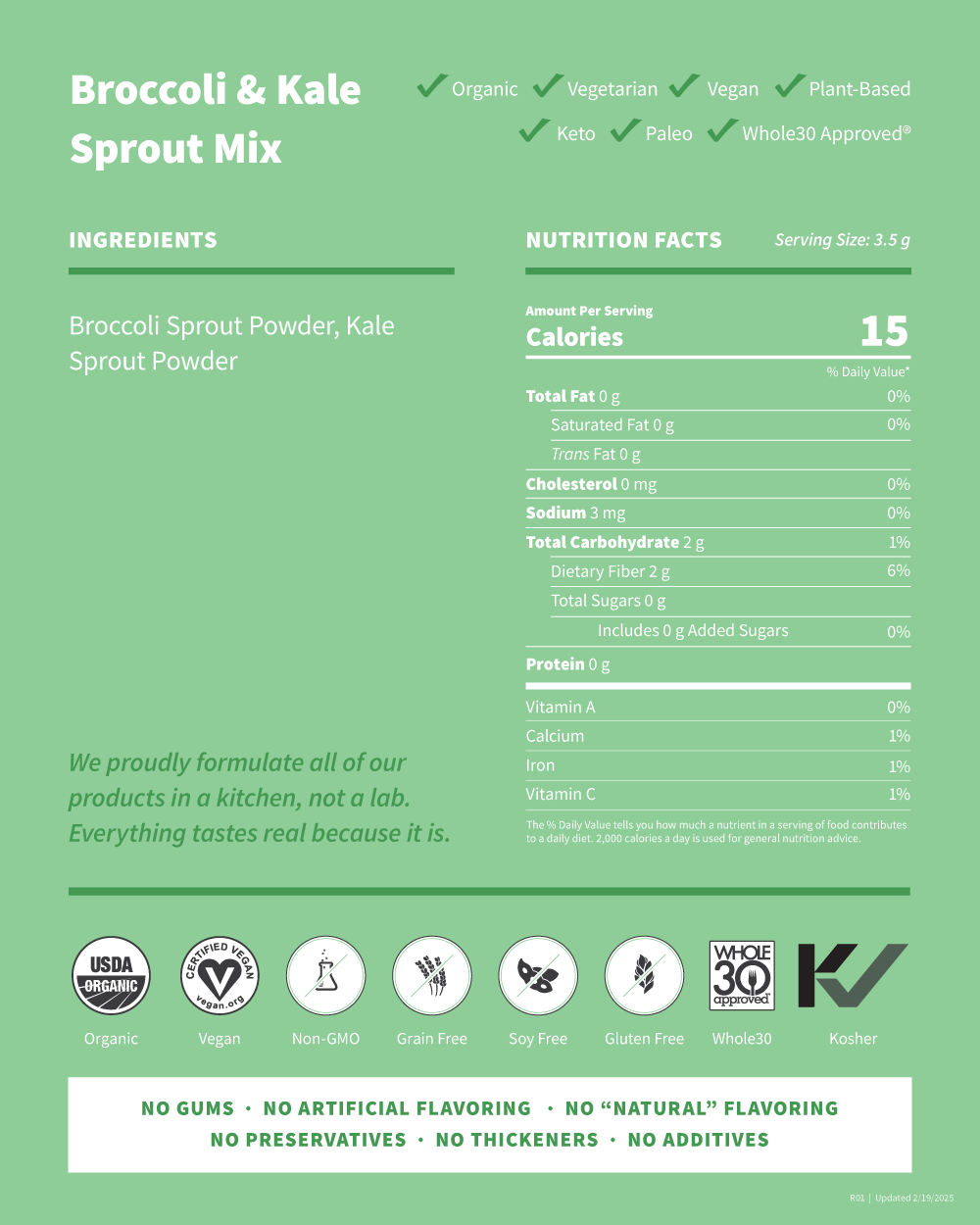Broccoli Kale Sprout Mix Powder