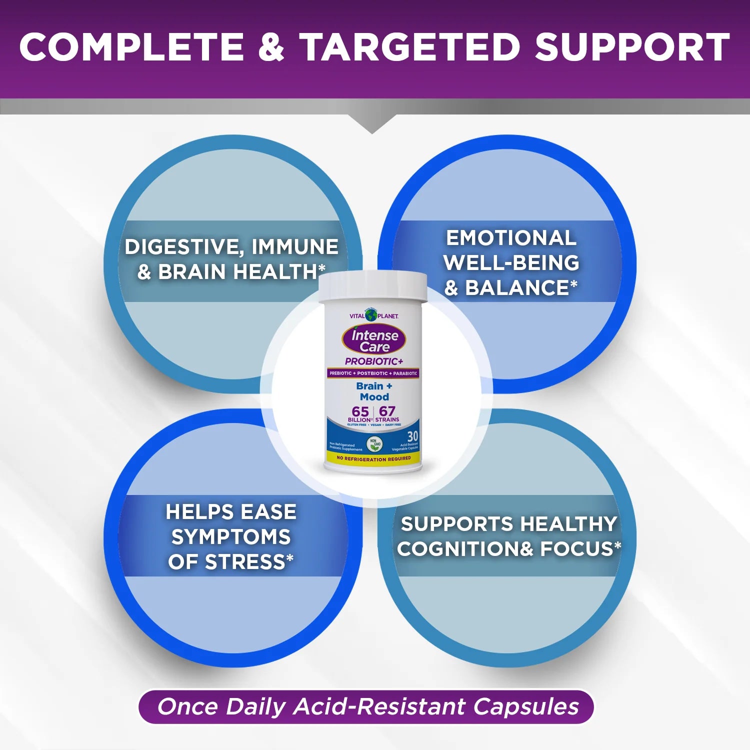 Intense Care Brain & Mood Probiotics - Shelf Stable, 30ct