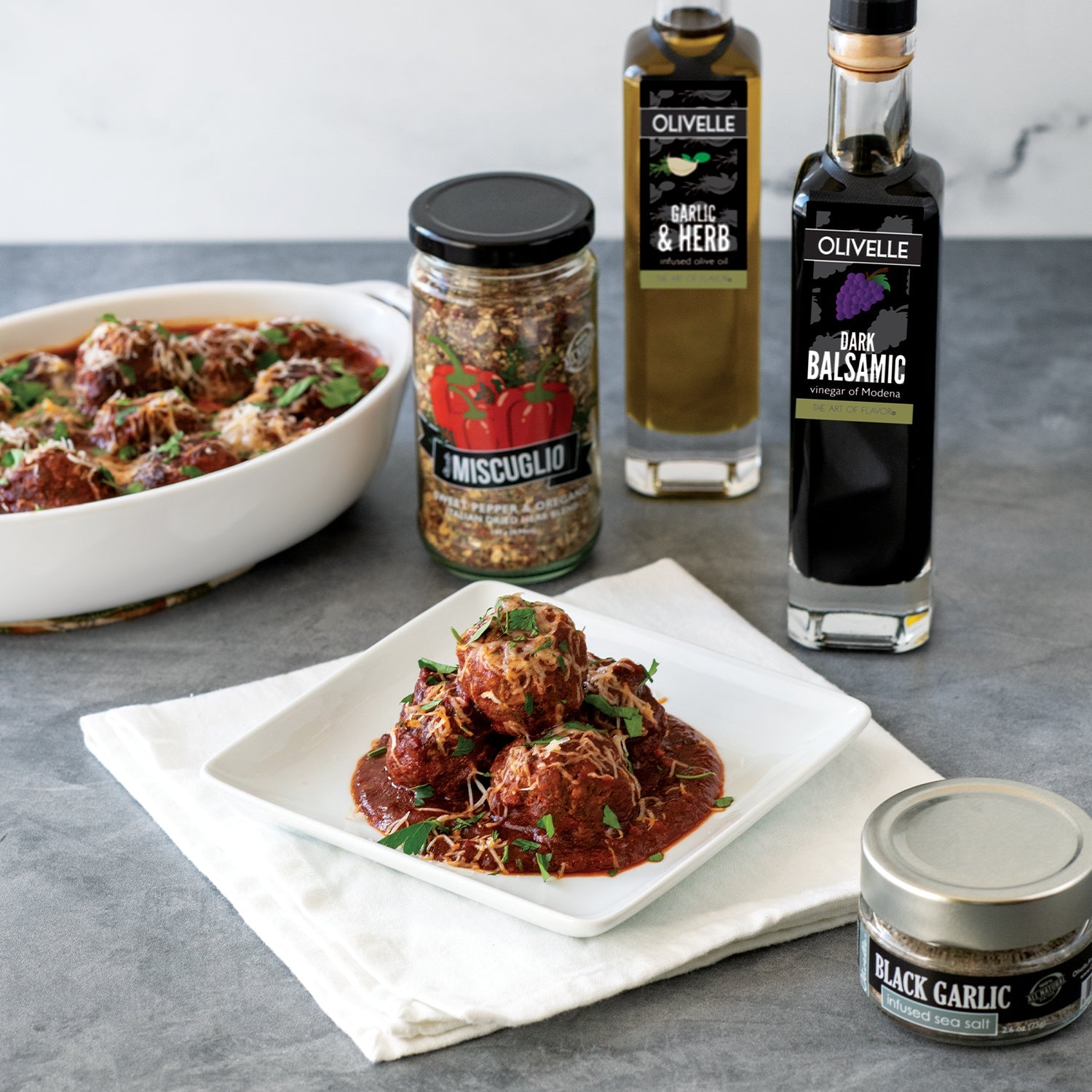 Italian Meatballs with Dark Balsamic Red Sauce Recipe Gift Kit
