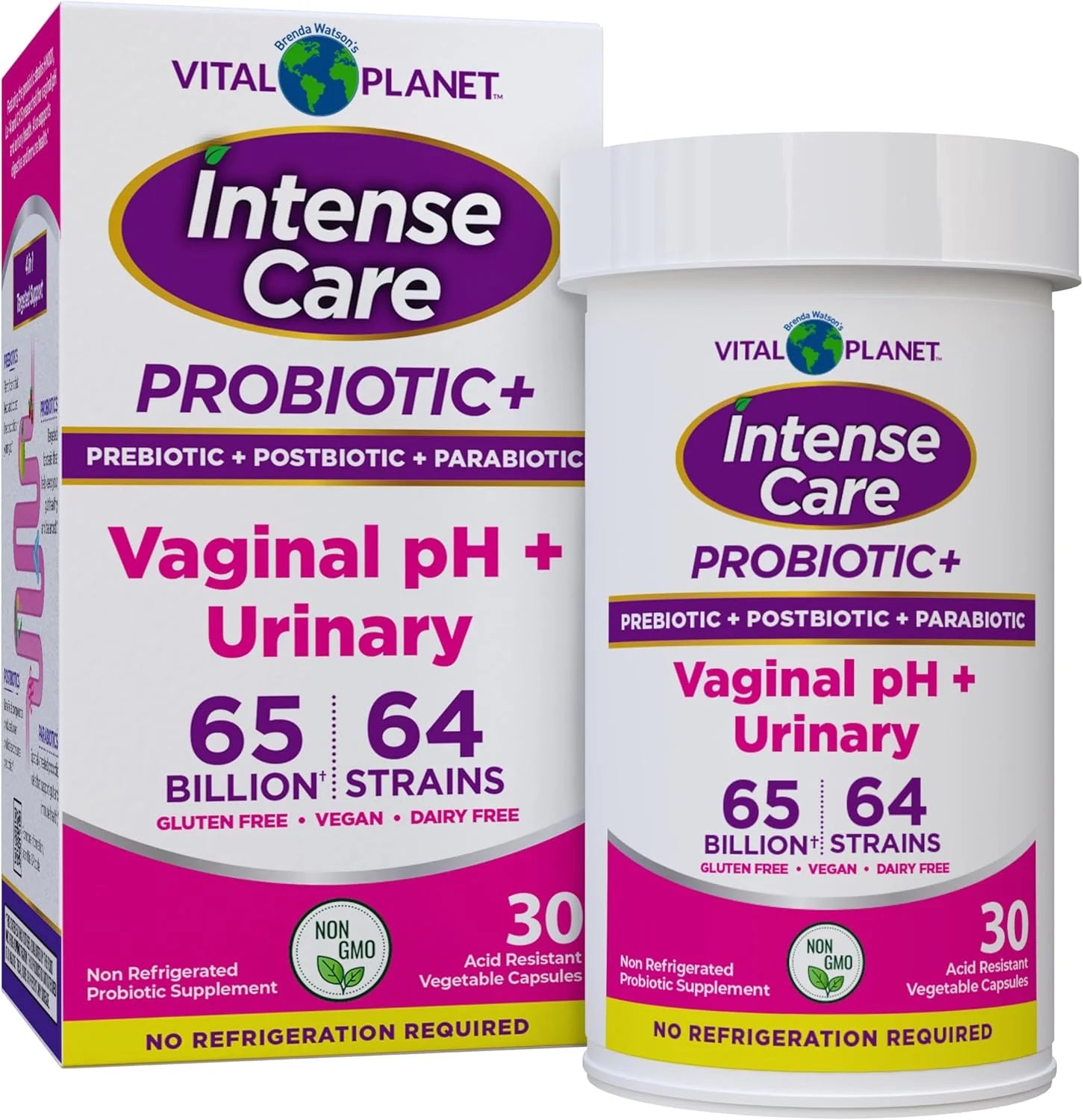 Intense Care Vaginal pH & Urinary Probiotics - Shelf Stable, 30ct