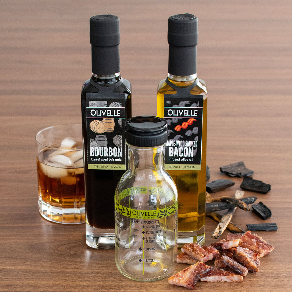 Perfect Pairing Gift - Maplewood Smoked Bacon Infused Olive Oil & Bourbon Barrel Aged Balsamic