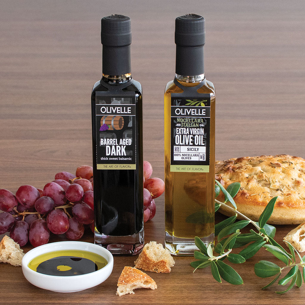Perfect Pairing Gift - Nocellara Extra Virgin Olive Oil & Barrel Aged Dark Balsamic
