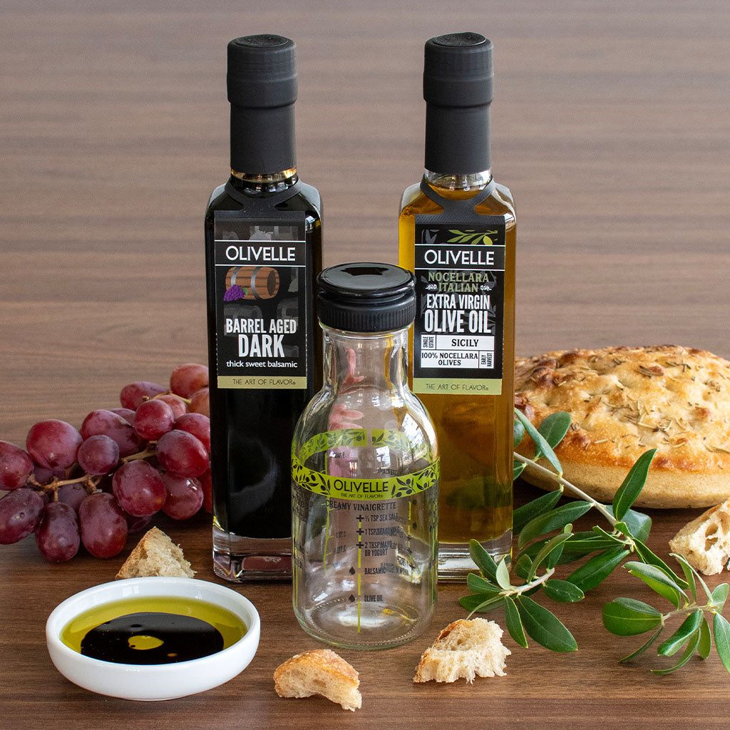 Perfect Pairing Gift - Nocellara Extra Virgin Olive Oil & Barrel Aged Dark Balsamic