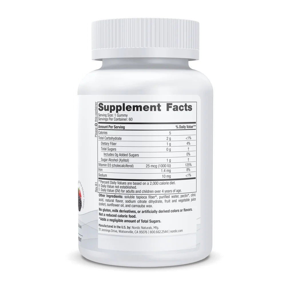 Zero Sugar Vitamin D3 Gummies 60 Count - Wild Berry