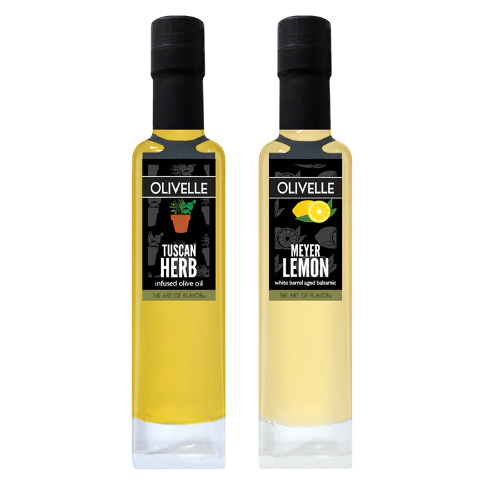 Tuscan Herb Infused Olive Oil & Meyer Lemon White Barrel Aged Balsamic