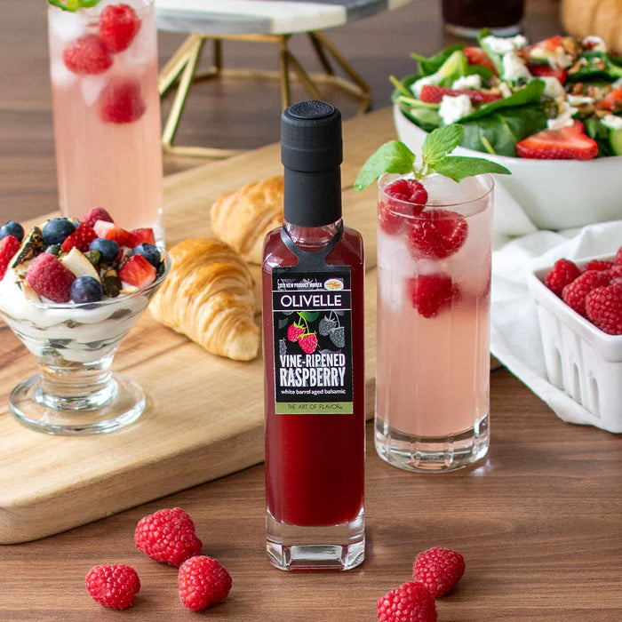 Sicilian Lemon Infused Olive Oil & Vine-Ripened Raspberry White Barrel Aged Balsamic