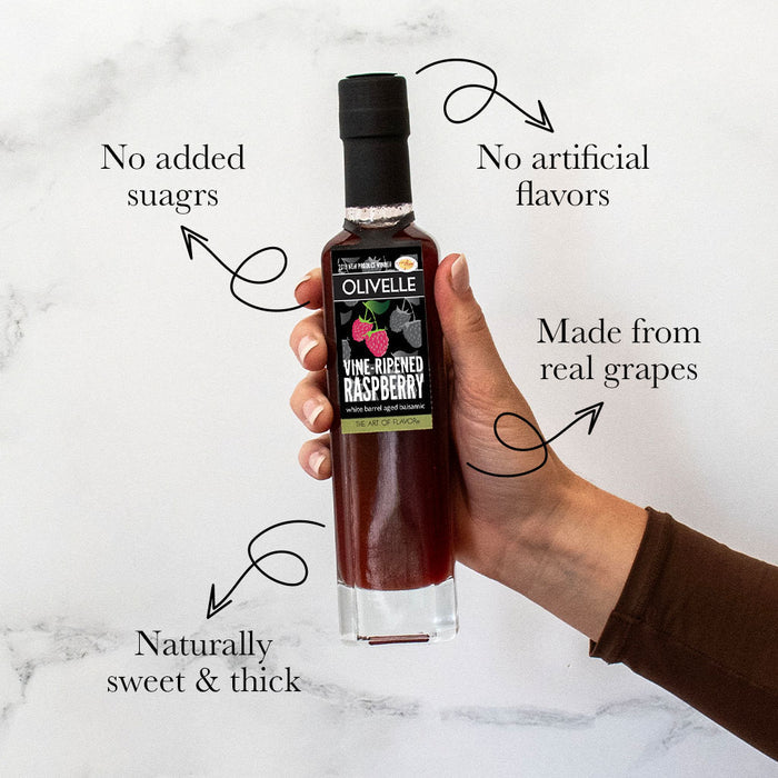 Sicilian Lemon Infused Olive Oil & Vine-Ripened Raspberry White Barrel Aged Balsamic