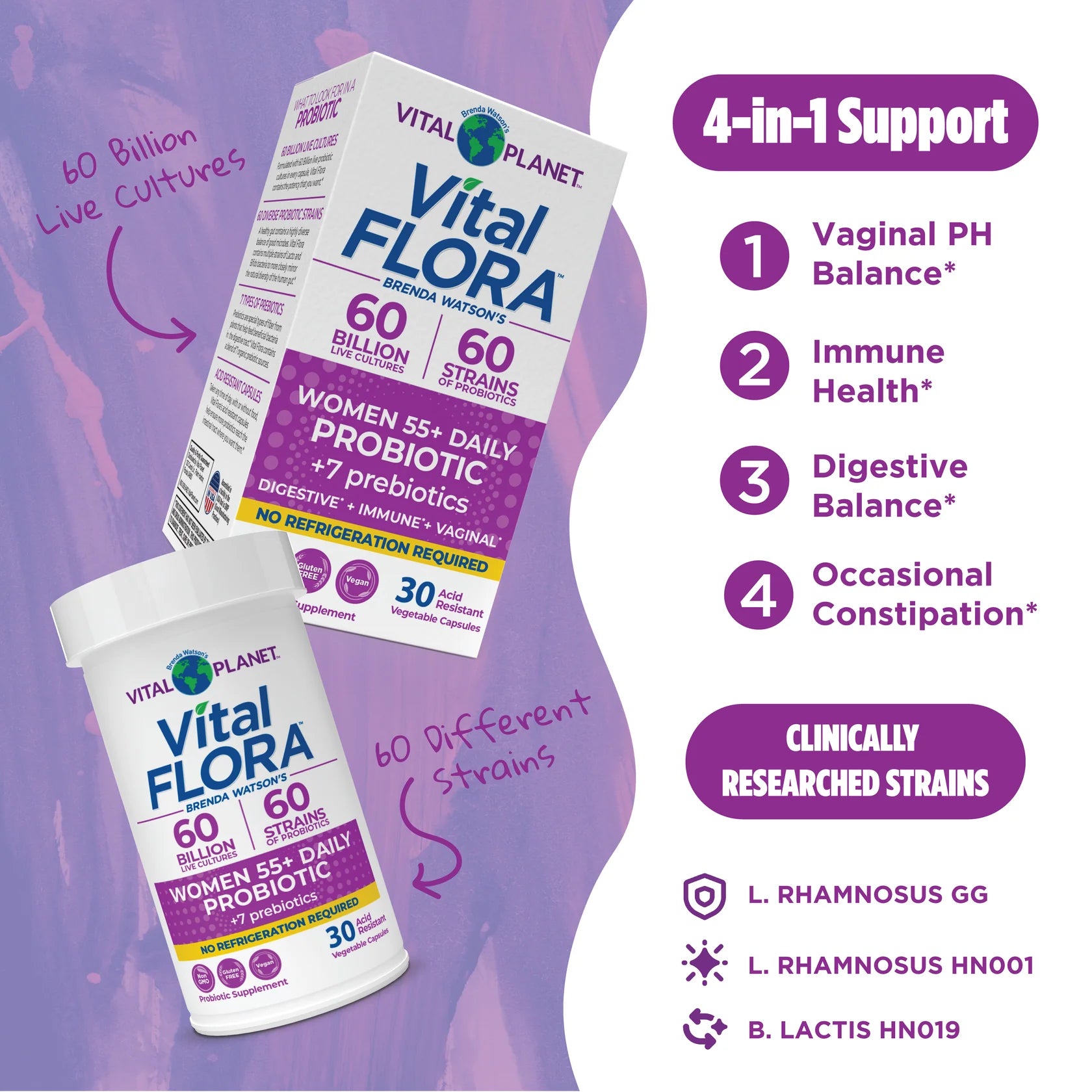 Vital Flora Women 55+ Probiotic - Shelf Stable