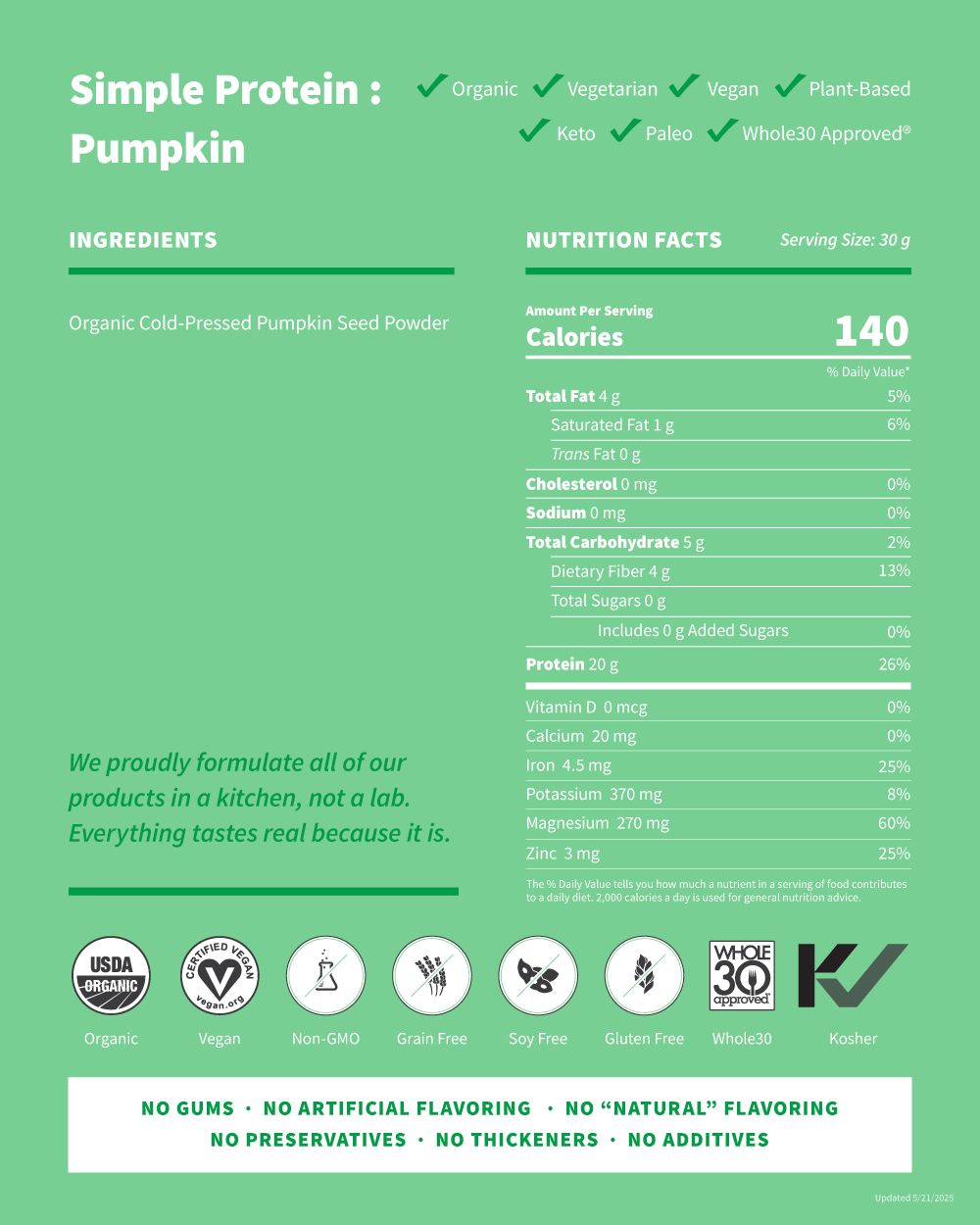 Organic Pumpkin Seed Protein (Unflavored)